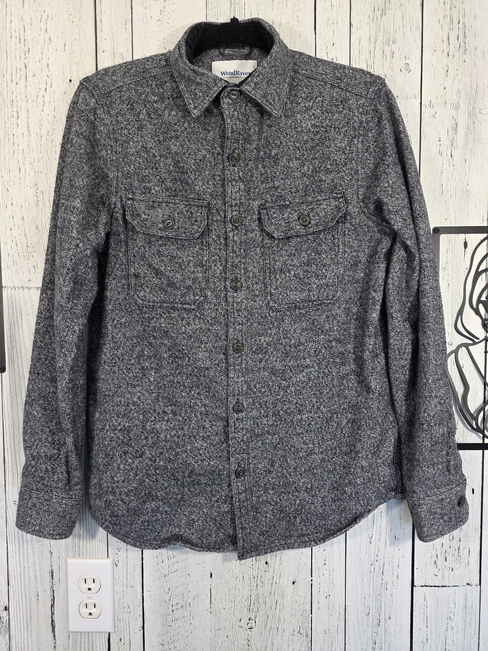 WindRiver Grey Cotton Button Front Overshirt Jacket Size Small